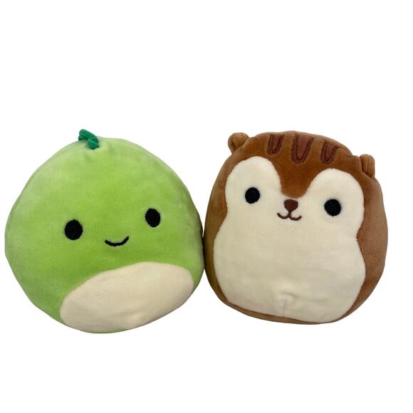 Squishmallow Set of 2 3.5" Small Stuffies Arlie Squirrel & Sawyer Dinosaur - Picture 1 of 10